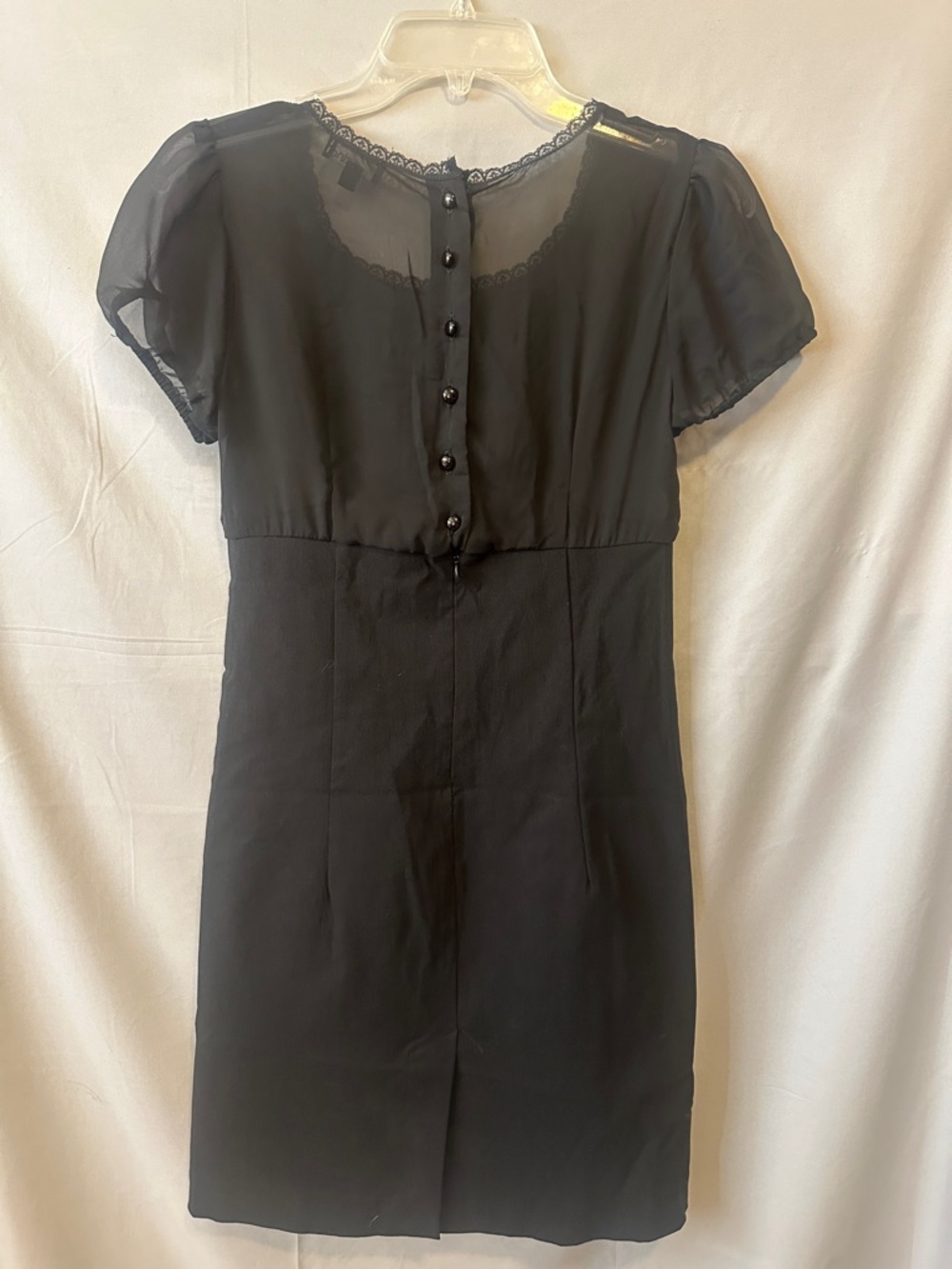 zinc Black Ruffled Short Sleeve Mini Dress